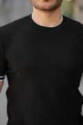Erkek Jakarlı Ribanalı Kısa Kollu T-shirt resmi